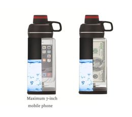 Diversion Water Bottle with Phone Pocket Secret Stash Pill Organiser Can Safe Plastic Tumbler Hiding Spot for Money Bonus Tool 25433059