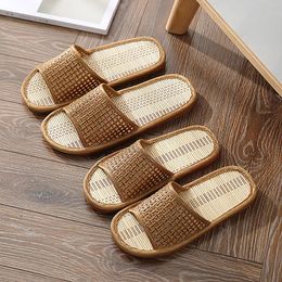 Slippers 2024 Summer Comfortable And Cool Linen Material Traditional Chinese Bedroom Flooring Home Anti Slip Sandals Flat Bottom