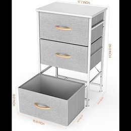 ROMOON Dresser for Bedroom with 3 Drawers, Fabric Storage Dresser with Removable Drawers Organizer Unit for Room Closet