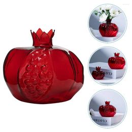 Vases Pomegranate Glass Vase Desk Decorations Office Hydroponics Flower Bottle Red Table Delicate