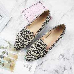 Casual Shoes 2024 Summer Shallow Single Flat Women Fashion Simple Pointed Toe Leopard Print 31-44