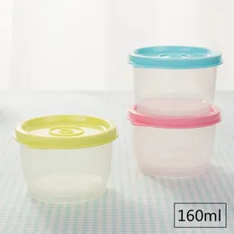 Storage Bottles 3Pcs 160ml Container With Lid Leakproof Reusable Stackable Plastic Box For Microwave Freezer Dishwashe Drop