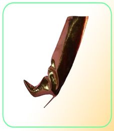 Runway Women039s Long Boots Candy Colour Mirror Leather Women Over The Knee Booties Super High Heels Stilettos Demonia Party Wed3087077622