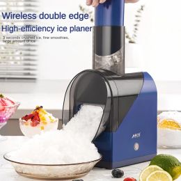 Shavers Multifunctional Ice Crusher, Mini Crushed Ice Chopper, Electric Snow Slush Maker, Double Blade Ice Shaver Block Breaking Machine