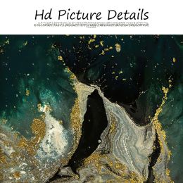 Nordic Abstrct Green Marble Texture Wall Art Canvas Painting Modern Golden Foil Poster Print Picture for Living Room Decoration