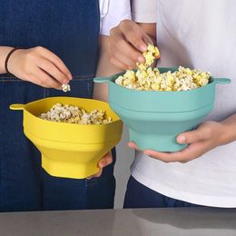 Bowls Home Microwave Popcorn Silicone Maker Collapsible Microwavable Bowl With Handles Kitchen Accessories