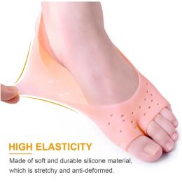 2pcs=1pair Silicone Moisturizing Gel Socks For Foot Care Protector Relieve Dry Cracked Peeling Heels Shoes Insole Pedicure