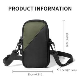 Light mobile phone bag, men's sports shoulder crossbody bag, men's waist bag, men's contrasting color double-layer carry-on