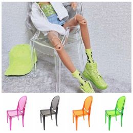 1/6 Scale Dollhouse Leisure Chair Multicolor Plastic Miniature Furniture Scene Model Doll Accessories Mini Backrest Chair