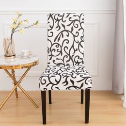 Geometry Dining Chair Cover Christmas Pattern Stretch Removable Elastic Seat Cover Used for Wedding Party Kitchen Office