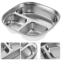 Bowls Corn Cake Stainless Steel Plate Compartment Lunch Divided Dish Lid Household Tableware Kitchen Fruit Tray Eating Paper Cup