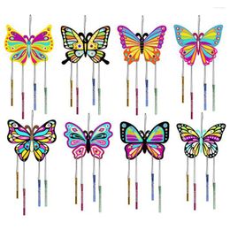 Decorative Figurines Colorful DIY Butterfly Wind Chime Craft Set For Kids Arts Crafts Garden Decor Chimes Outdoor Living Hanging Decorations