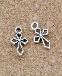 200pcslots Antique Silver Alloy Hlollow Cross Christian Charm Pendants For Jewellery Making Bracelet Necklace Findings 10x17mm A276601549