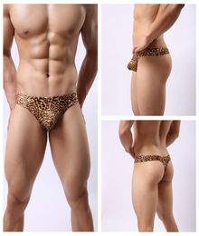 Mens Underwear Underpants Sexy Light Soft Breathable Leopard Print T Shaped Male Bikini Briefs Man Thongs And G Strings5112101