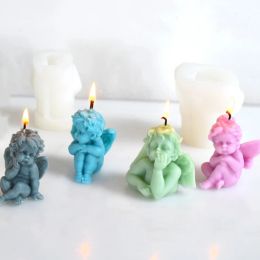 DIY 5 Styles Angel Candles Silicone Mould Cute Angel Shape Handmade Soap Aromatherapy Gypsum Candle Creative Decoration