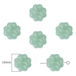 20pcs Transparent Clover Shape Glass Beads Lucky Bracelets Beads Fitting Jewelry Charm Crafts Accessories