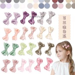 90302 threaded bow hair clip solid color childrens hair clip cute baby polka dot hair accessory