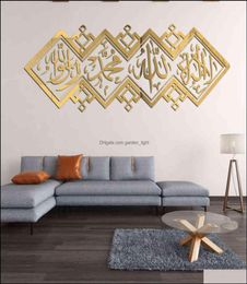 Wall Stickers Home Garden Decorative Islamic Mirror 3D Acrylic Sticker Muslim Mural Living Room Art Decoration Decor 1112 Drop Del1312535