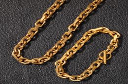 New guys Gold Silver Stainless Steel Hip Hop Link Chain Necklace Chains Bracelets for Men Hip Hop Rapper Street Dancer Bijoux Mens6313250