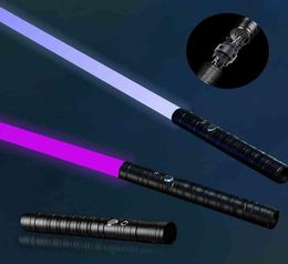 80cm Mini Lightsaber RGB 7 Colours Change Metal Handle Laser Sword Heavy Duelling Sound Two In One Light Sabre Cosplay Stage Props G8027446