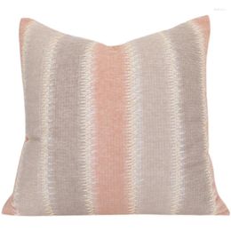 Pillow Case Nordic Style Pink Knitted Striped Soft Fabric Bedroom Sofa Office 45 Square Cover Home Decoration 2024
