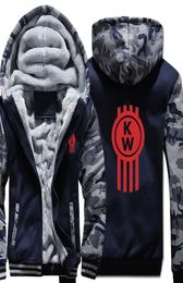 Truck Hoodies Winter Camouflage Sleeve Jacket Men Fleece Kenworth Sweatshirts2564253