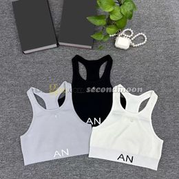 Women Yoga T Shirt Luxury Letter Jacquard Vest Quick Drying Sport Tanks Top Designer Cropped Tee