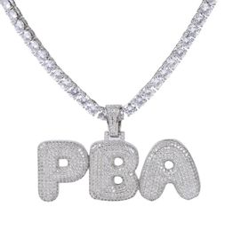 AZ Custom Name Letters Name Necklaces Pendant Charm For Men Women Gold Silver Colour Cubic Zirconia with Rope Chain Gifts3005864
