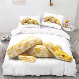Bedding Sets European Style Duvet Cover Golden Python Pattern Set 220x240 With Pillowcase For Recommend Home Textiles