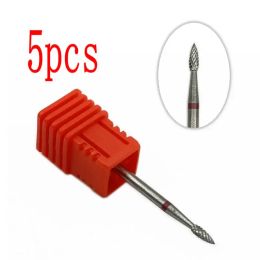 5pcs Dental Tungsten Carbide Burs Nail Drill Bits Nail CutterNail Art Manicure Tools 2.35mm Shank Dental Lab Rotary Tool