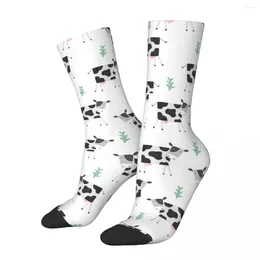 Men's Socks Cow Men Women Funny Happy Cute Animal Novelty Spring Summer Autumn Winter Middle Tube Gift