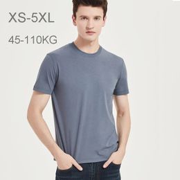 Man High Quality Modal Thin T-shirt XS-5XL Big Size Short Sleeve Pure Colour Summer Top Basic Free Style Antibacterial Tees 240403