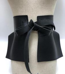 Belts Women Peplum Belt Female Skirt Leather Waist Fashion Ladies PU Black Bow Wide Harness Dresses Designer Waistband5482955