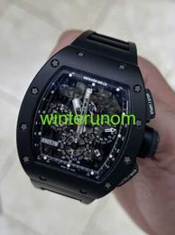 Swiss Luxury Watch RM Wristwatch Richardmills Rm 011 Black Phantom Pvd Ceramic Carbon Rubber Watch HB9L