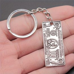 Mini US Dollar Keychain Hip-hop Retro Vintage Key Ring Purse Bag Backpack Car Key Accessory Friends Gift