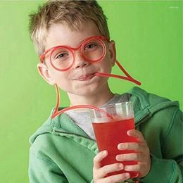 Disposable Cups Straws Creative Straw Glasses Toys For Kids Summer Moustache Fun Soft Plastic Drinking Art Shape Party Accessories Wholesale