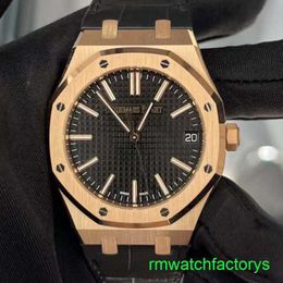 Famous AP Wrist Watch Royal Oak Series 15510OR.OO.D002CR.02 Rose Gold Black Face Mens Fashion Leisure Business Watch