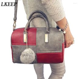 Shoulder Bags Fashion Women Handbag Boston Patchwork PU Leather Bag Feminina Luxury Pillow Elegant Tote Crossbody