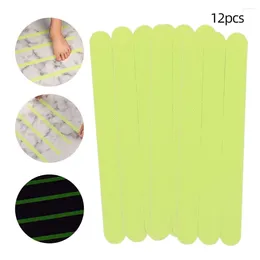 Bath Mats 12pcs Noctilucent Anti Skid Strip Removable Luminous Tape Bathroom Bathtub Treads Stickers Non Slip Fluorescence Safety Mat