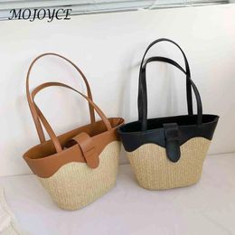 Evening Bags Women Fashion Hobo Bag Large Capacity Straw Totes Casual Zipper Top-Handle Handbag Lightweight Breathable For Birthday Gift