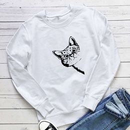 Designer Women's Hoodies Sweatshirts Hot and Cute Cat Print 2021 Autumn/winter Round Neck Long Sleeved Hoodie