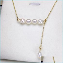 Pendant Necklaces 100% Pearl Necklace For Women Nce Beam 14K Gold Filled 6 Styles Handmade Fashion Jewellery Girlfriend Gift Drop Delive Dhzir