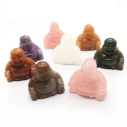 Decorative Figurines Natural Feng Shui Amethyst Crystal Stone Buddha Craved Folk Craft Healing For Home Decoration