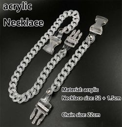 Mens Hip Hop Acrylic Chain Necklace Bohemian Summer Plastic Clear Chain Choker Collar Buckle Link Necklaces for Men Women Statemen1970615