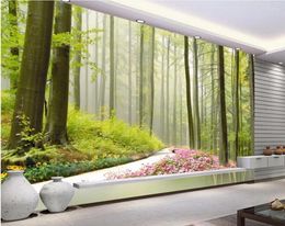 Wallpapers Custom Mural Po 3d Room Wallpaper Forest Landscape Flowers Home Decoration Painting Wall Murals For 3 D