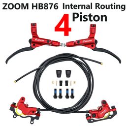ZOOM HB876 MTB 4-Pistons Hydraulic Disc Brake internal Routing Brakes Internal Cable 950/1850mm for XC AM DH bike