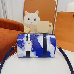 HOT Designer Crossbody Bags L-letter Print Mens Designer Bag Summer Fashion Blue Flower luxurys handbag