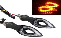 Black 12 LED Motorcycle Motorbike Turn Signal Light Indicators Blinker Amber1985137