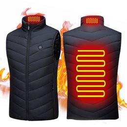 2 Areas Heated Vest Men Jacket Heated Winter Womens Electric Usb Heater Tactical Jacket Man Thermal Vest Body Warmer Coat 6XL