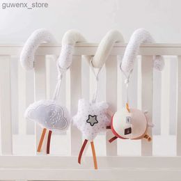 Mobiles# Baby Crib Hanging Rattles Toys Car Seat Toy Soft Mobiles Stroller Crib Cot Spiral Toy Pram Hanging Dolls for Babies Newborn Gift Y240412